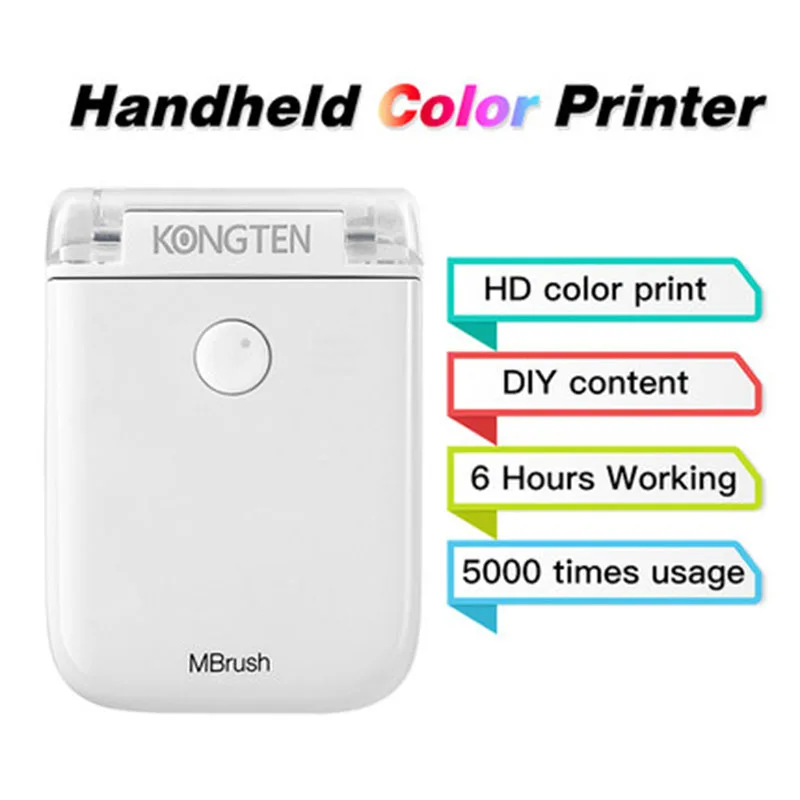 Portable Handheld Mini Color Inkjet Printers Wireless Mbrush With Color Fast Dry Ink  3D Printers
