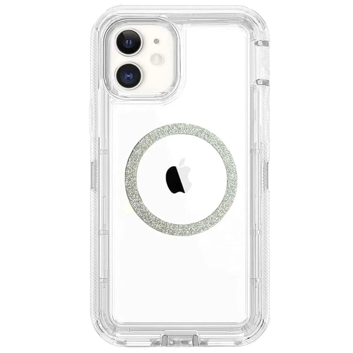 Funda para iPhone 3 en 1, Transparente, Protección 360 para Uso Rudo, Tipo Otter compatible con Magsafe de Brillos