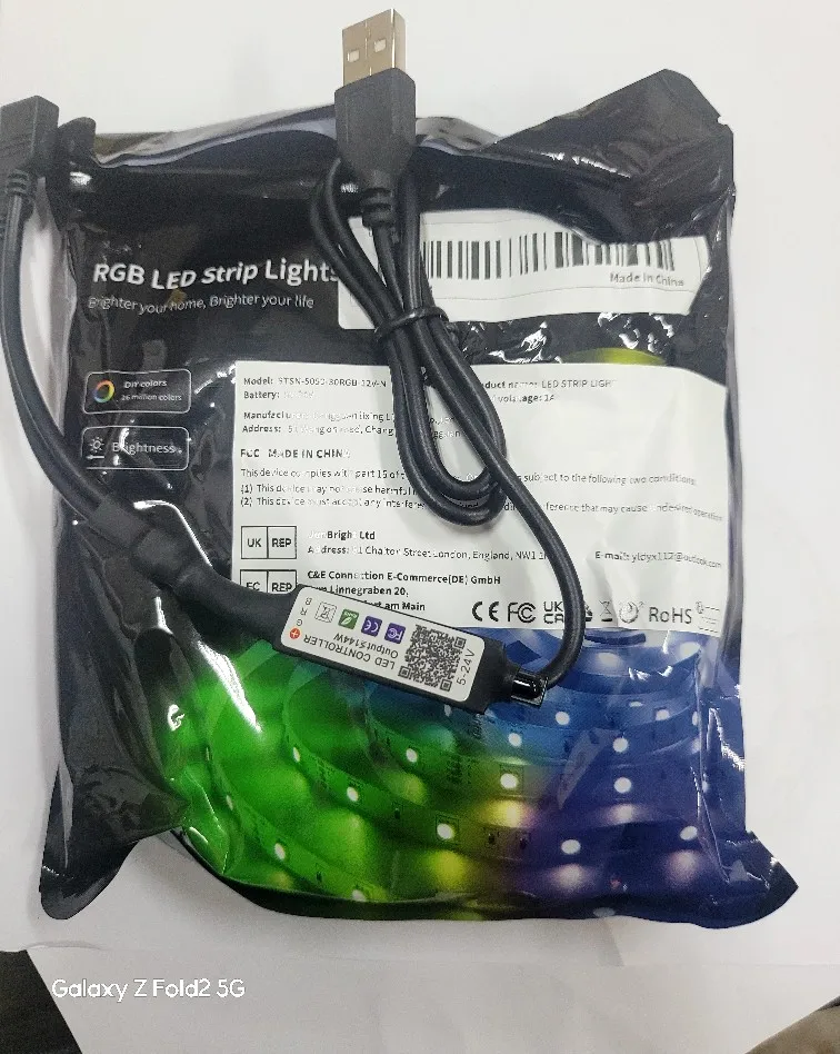 5V 5050 RGBIC Flexible Led Strip WS2812B Bluetooth Controller photo review