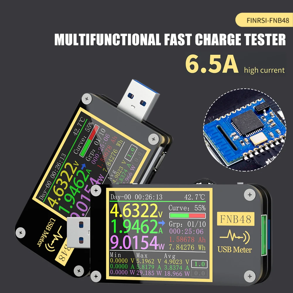 Fnirsi Usb Tester Fnb48 Pd Trigger Voltmetro Amperometro Corrente E Voltmetro Tester Usb Pps Protocollo Di Ricarica Rapida Test Di Capacità