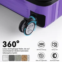 Ensemble de 3 valises Comanlai, valise rigide en ABS, bagage à main léger et durable avec roulettes à 360° °   Roues pivotantes et serrure TSA 5