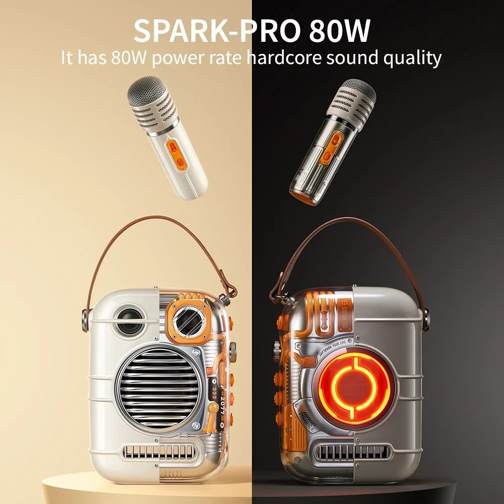 Spark-Pro Bluetooth Portable Speaker Karaoke Speaker Powerful Sound Microphone O