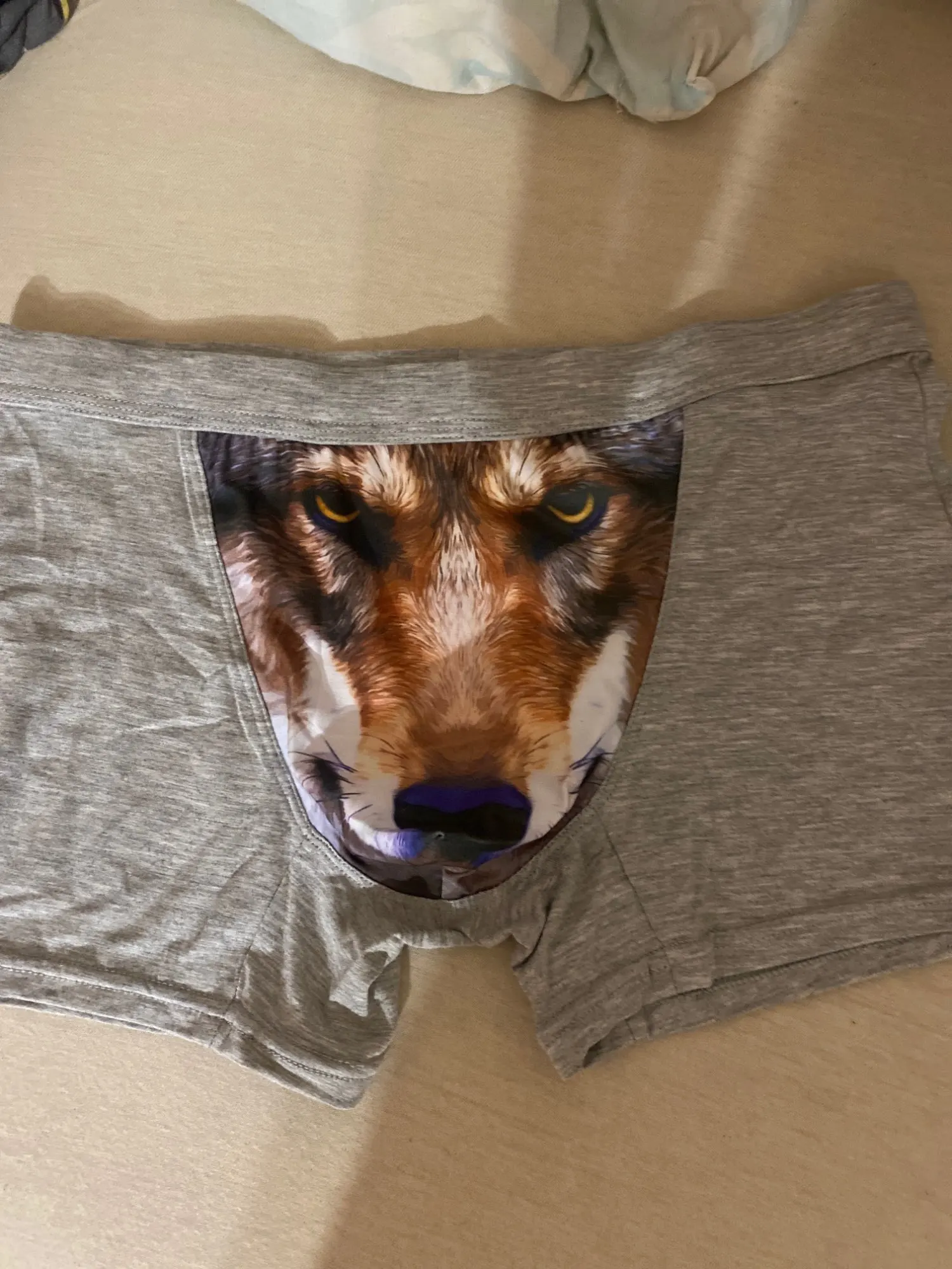 Wolf Funny Underwear Men Cotton Breathable Boxer Shorts Man Brand