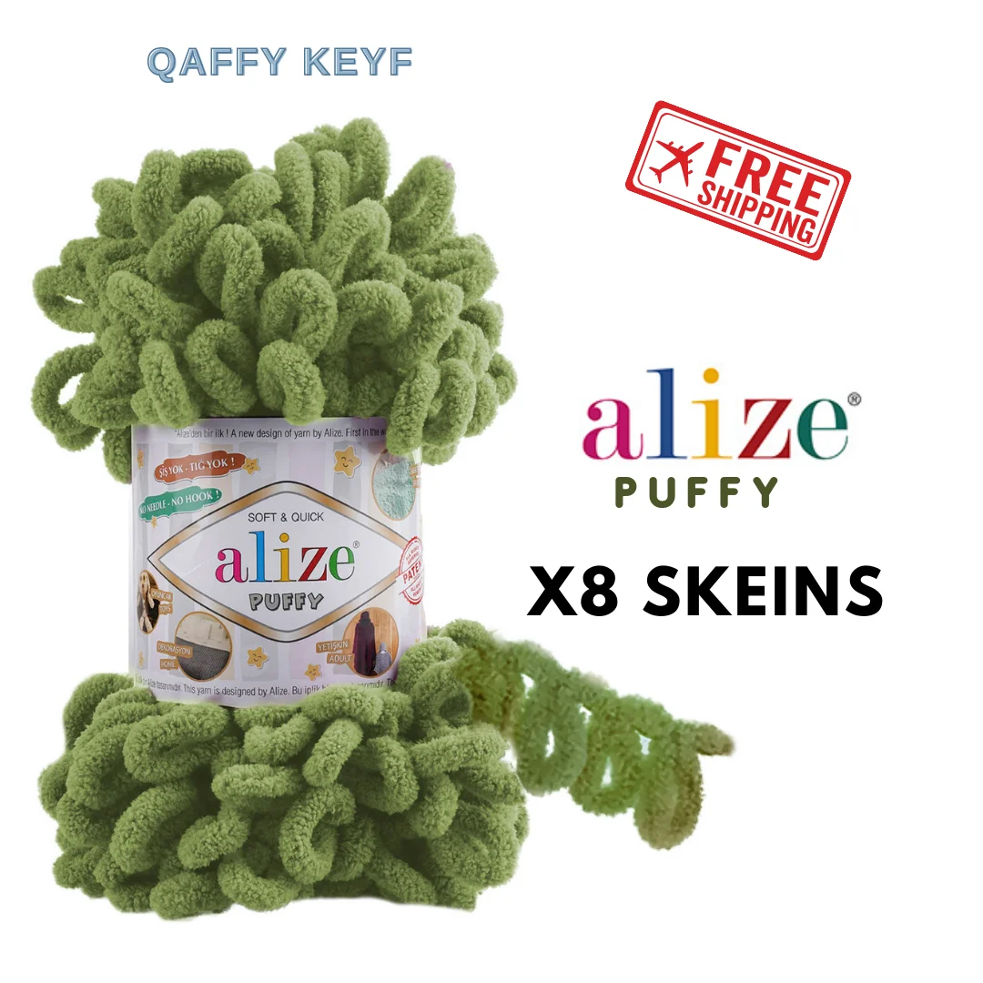 

Alize Puffy X 8 Skeins Doll Threads Yarns Crochet Tricots DIY Loop