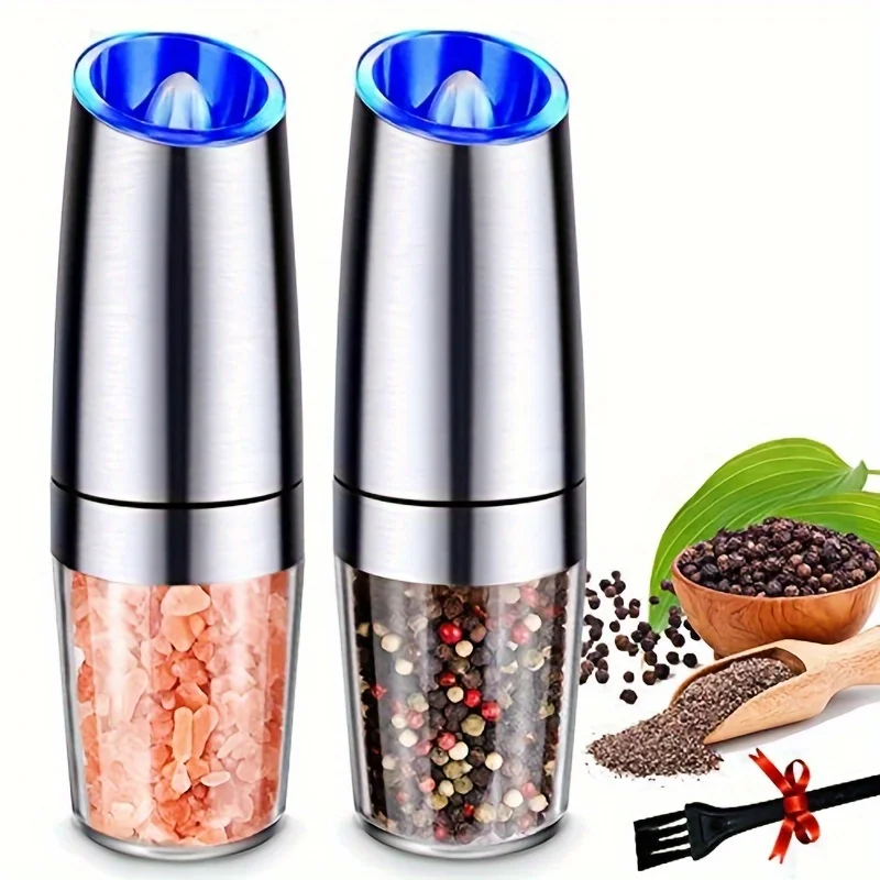 

Pepper Grinder, Household Sea Salt Ginder, Gravity Electric Adjustable Spice Grinder, Automatic Pepper Mill, Battery Powered