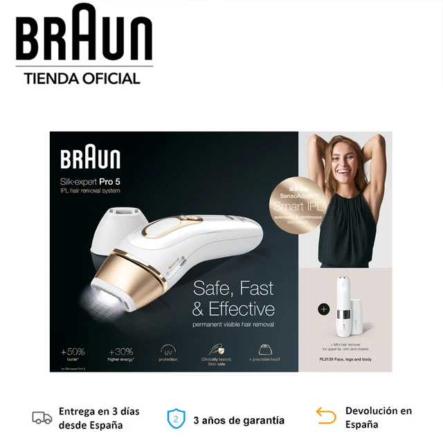 Braun Silk-Expert Pro 5 PL5139, IPL Hair Removal, Home Use Devices, Laser  Hair Removal, Laser