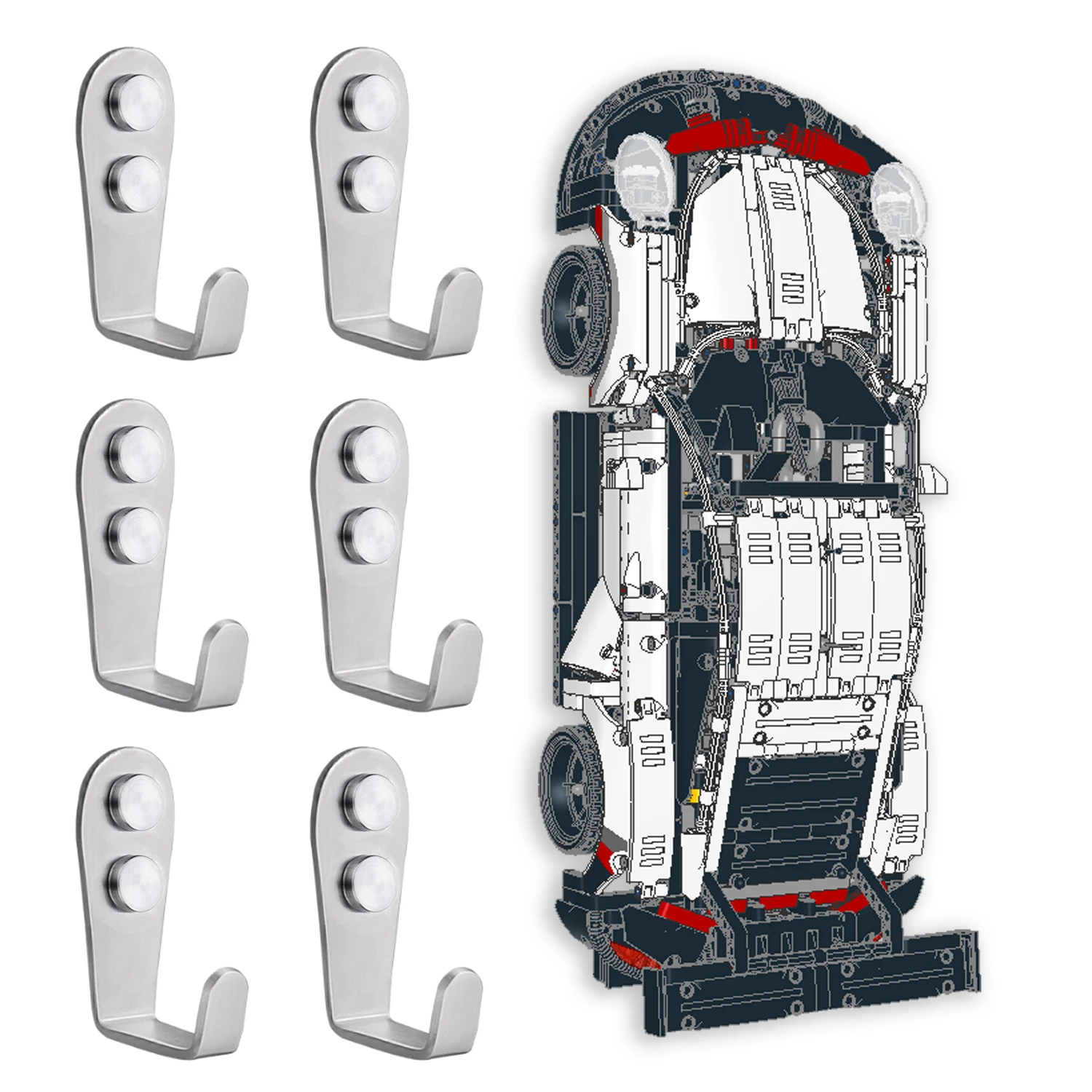 XGREPACK Goods Wall Mount Hook for Lego Technic Mercedes-AMG F1 W14 E (42171 Wall Hook) 6
