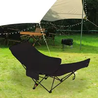 Outdoor Folding Lounge Chair with Foot Support Reclining Chaise Fishing Beach Chair Adjustable Angle for Garden Lawn Patio 5