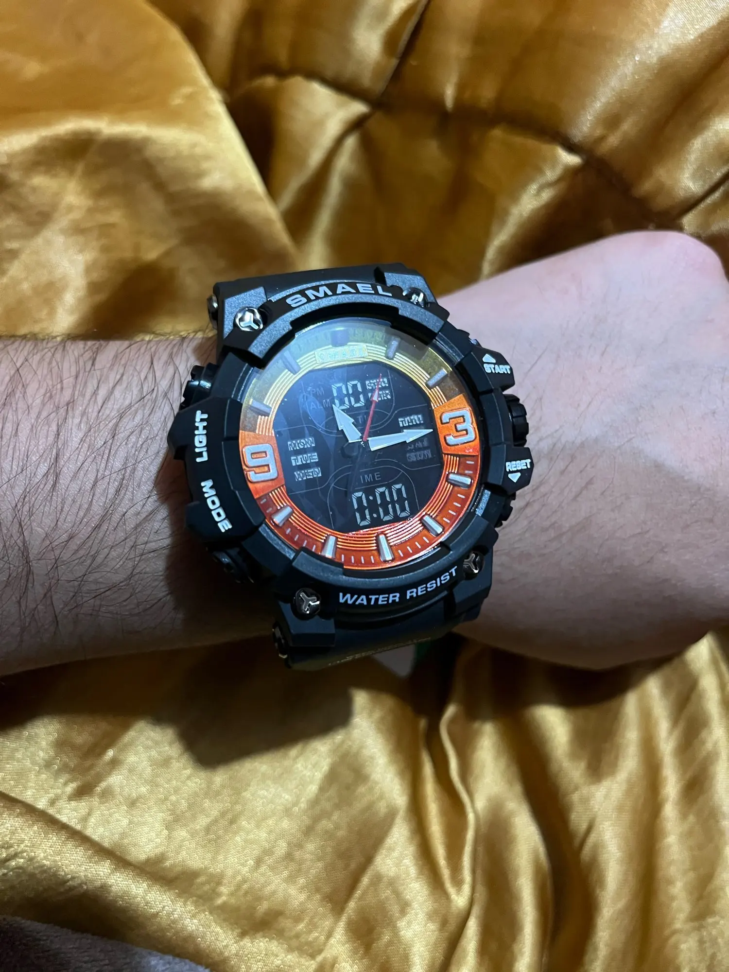 Relógios militares masculinos, relógio esportivo à prova d'água, despertador, tempo duplo, relógios de pulso digitais 8049b, relógios militares photo review