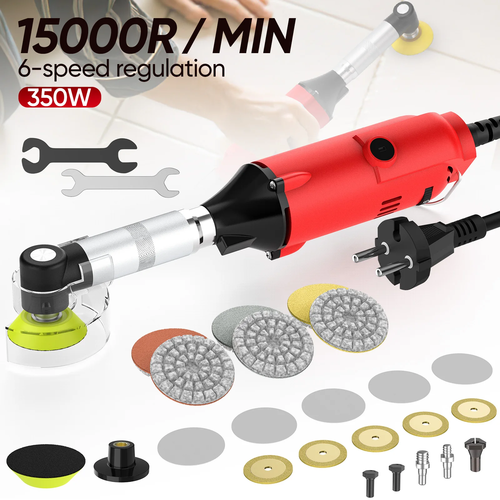 Ceramic Tile Beauty Sewing Tool 350W Electric Straight Grinder 6 Variable Speeds Cleaning Machine Grinder Sander Polisher