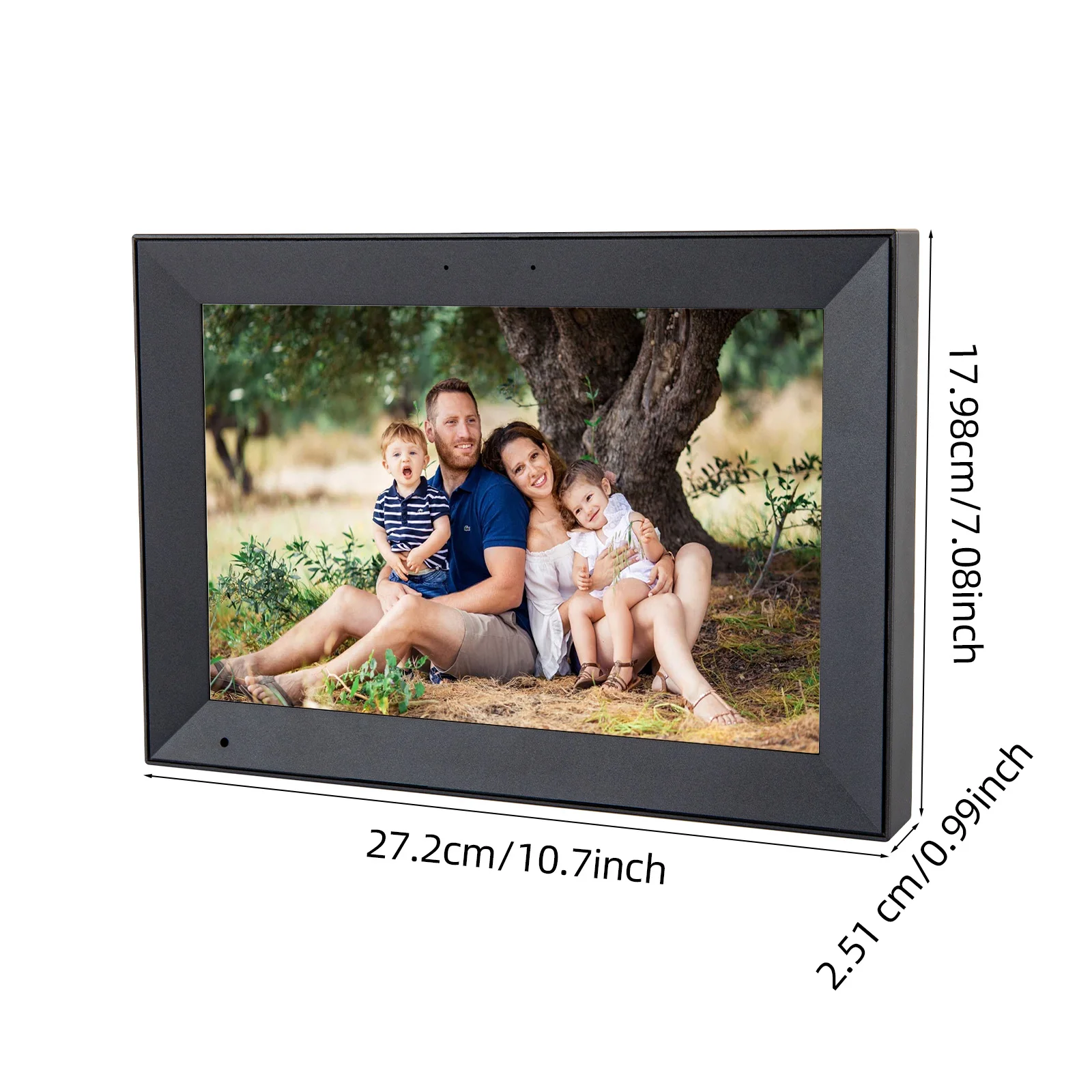 2025 PF1006 Digital Picture Frame 10.1 Inch 32GB Storage Smart WiFi digital photo frame with 1280x800 IPS HD Touch Screen Wall view 6
