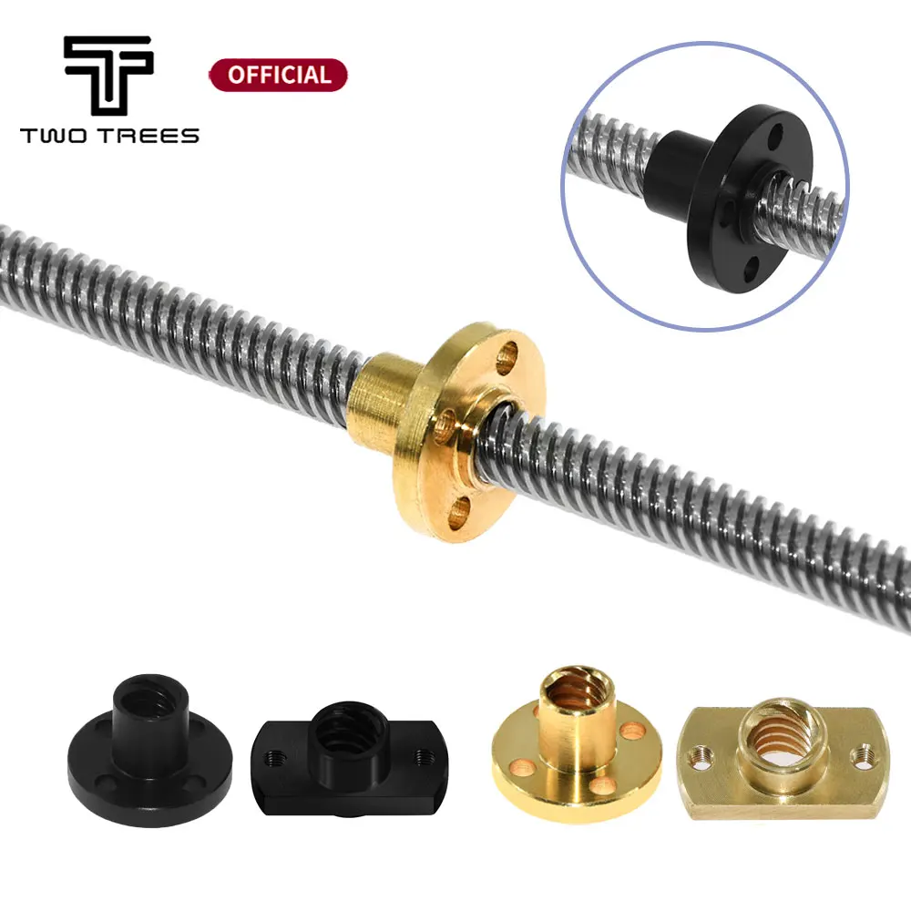 2 Dadi Flangia In Ottone T8 Per Vite A Piombo 8mm - Per Stampante 3D Asse Z