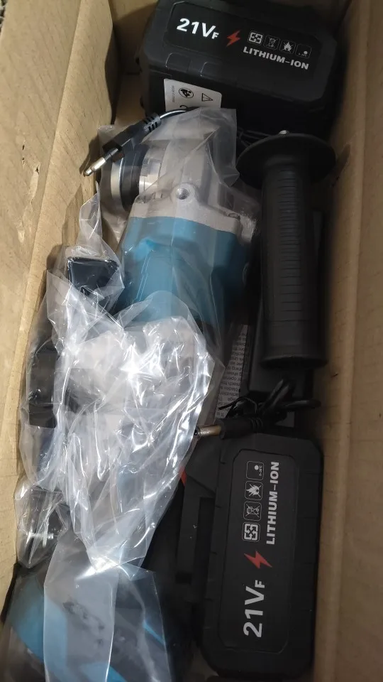 Amoladora angular eléctrica sin escobillas, 3 velocidades inalámbrica de máquina de corte, herramienta eléctrica de carpintería para batería Makita de 18v, 125MM photo review