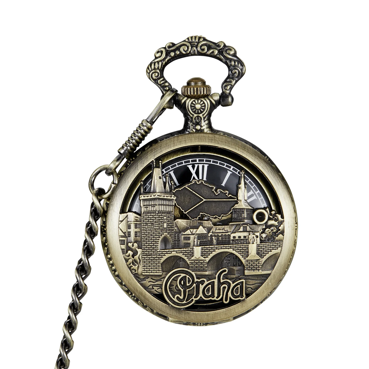 Sale Bronze mechanical Pocket Watch with Necklace Chain Pendant Vintage Pendant Pocket Clock Gifts Men Women reloj de bolsillo