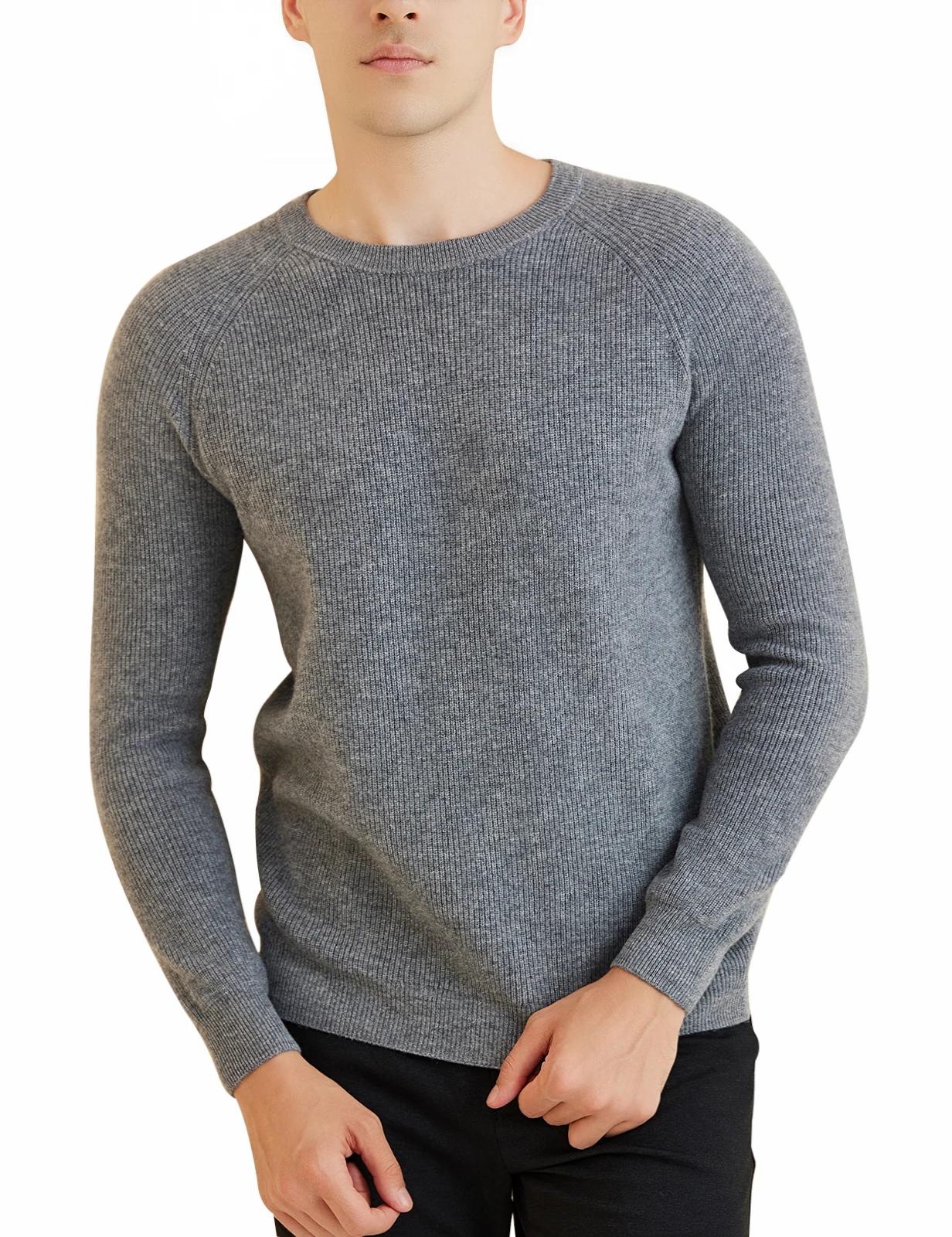Men's Sweater 100% Merino Wool Knit Sweater 2023 Fall Winter Warm Long Sleeve Crewneck Pullover Male Tops Korean Luxury Clothing 5