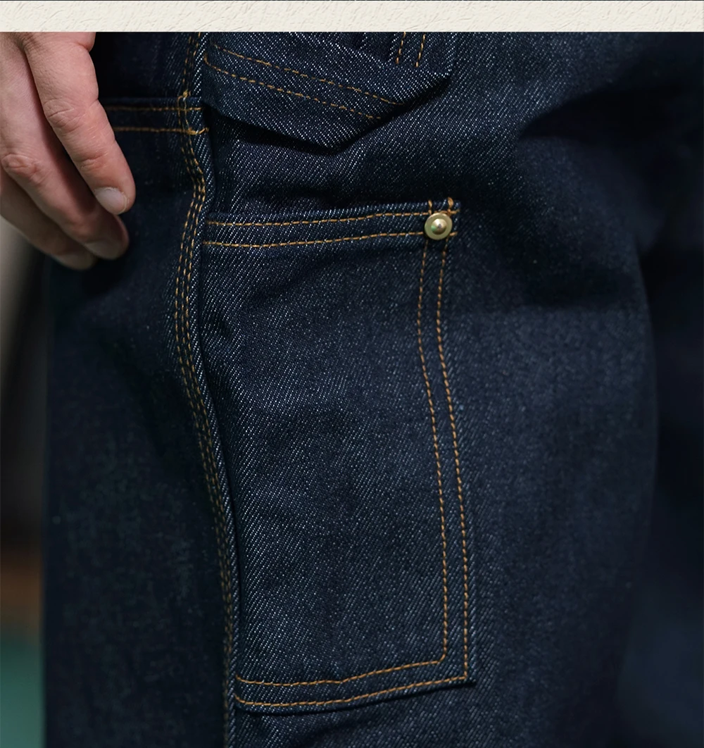 Men's Jeans 15oz High Waist Original B01 Carpenter Pants Vintage Workwear Outfit for Men 6