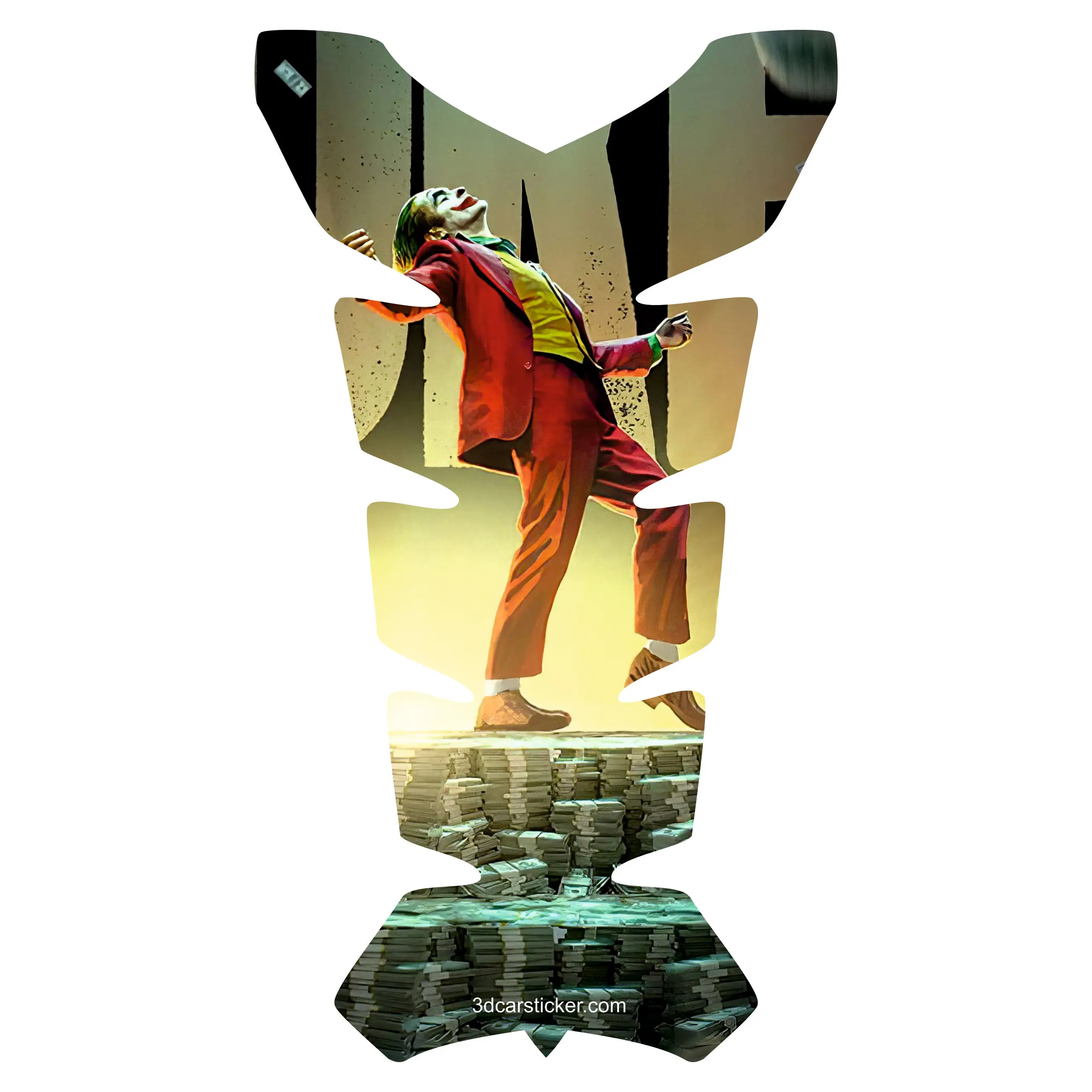 Tank Pad Fuel Prodector 3D Sticker Decal Moto Gas Protect Joker Smiling Face Ponycho Movie Black Gift Helmet Warning