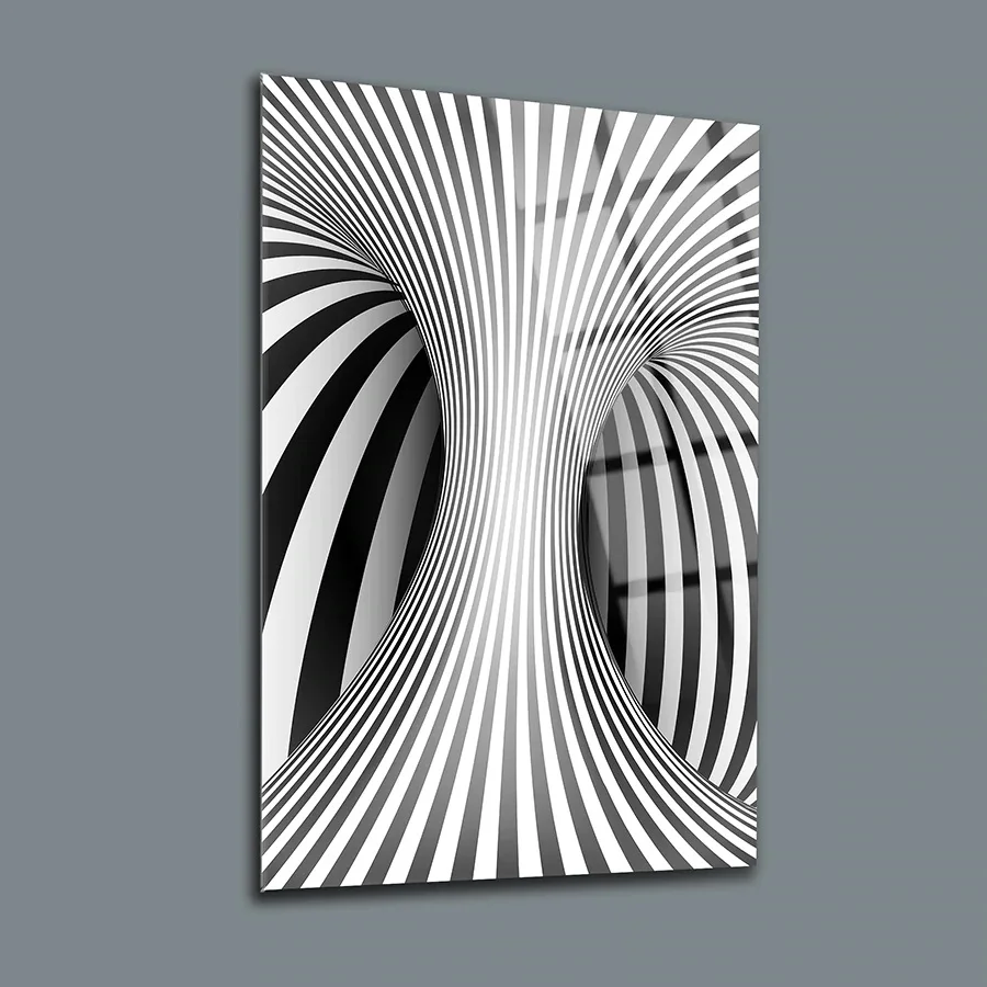 

3D Decor, Glass Wall Art, Frameless Free Floating Tempered Glass Panel, Home Office Living Room Decoration,