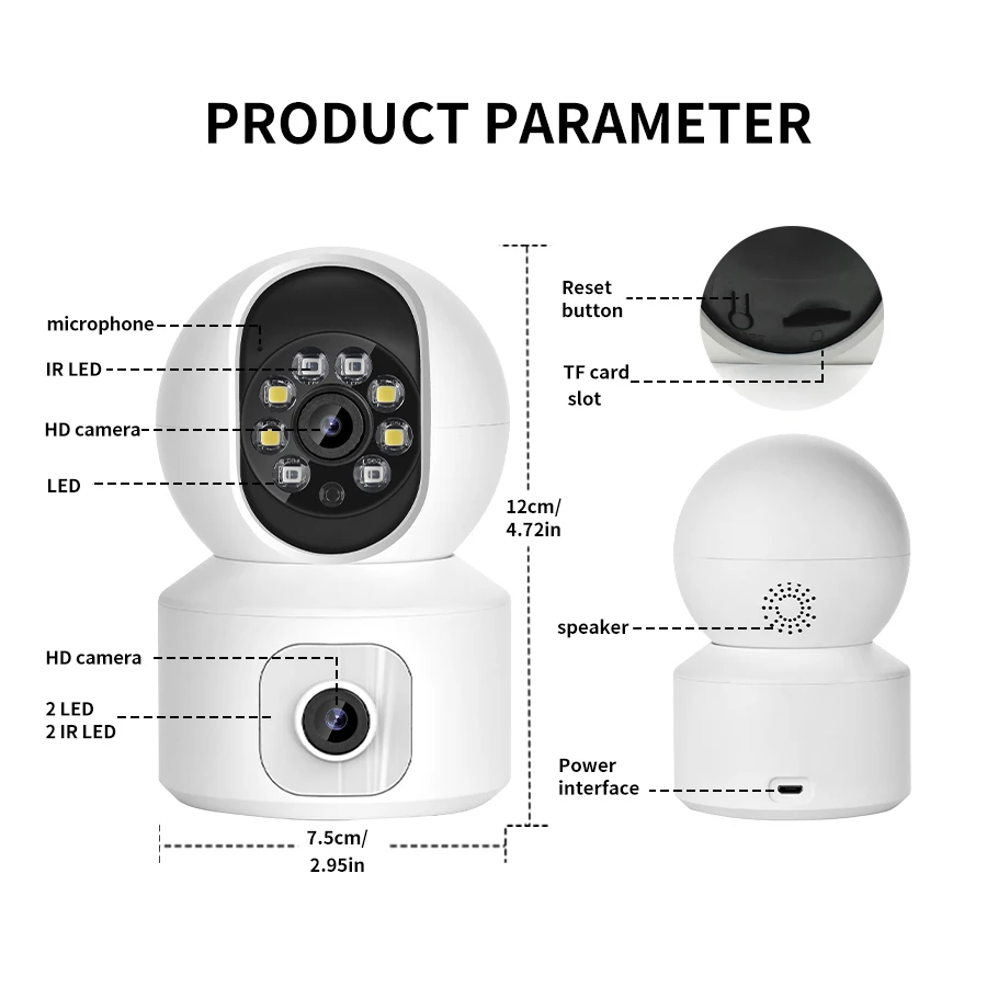 2K4MP security protection wireless WIFI surveillance camera indoor baby and pet PTZ monitor mini camera ICSEE 2