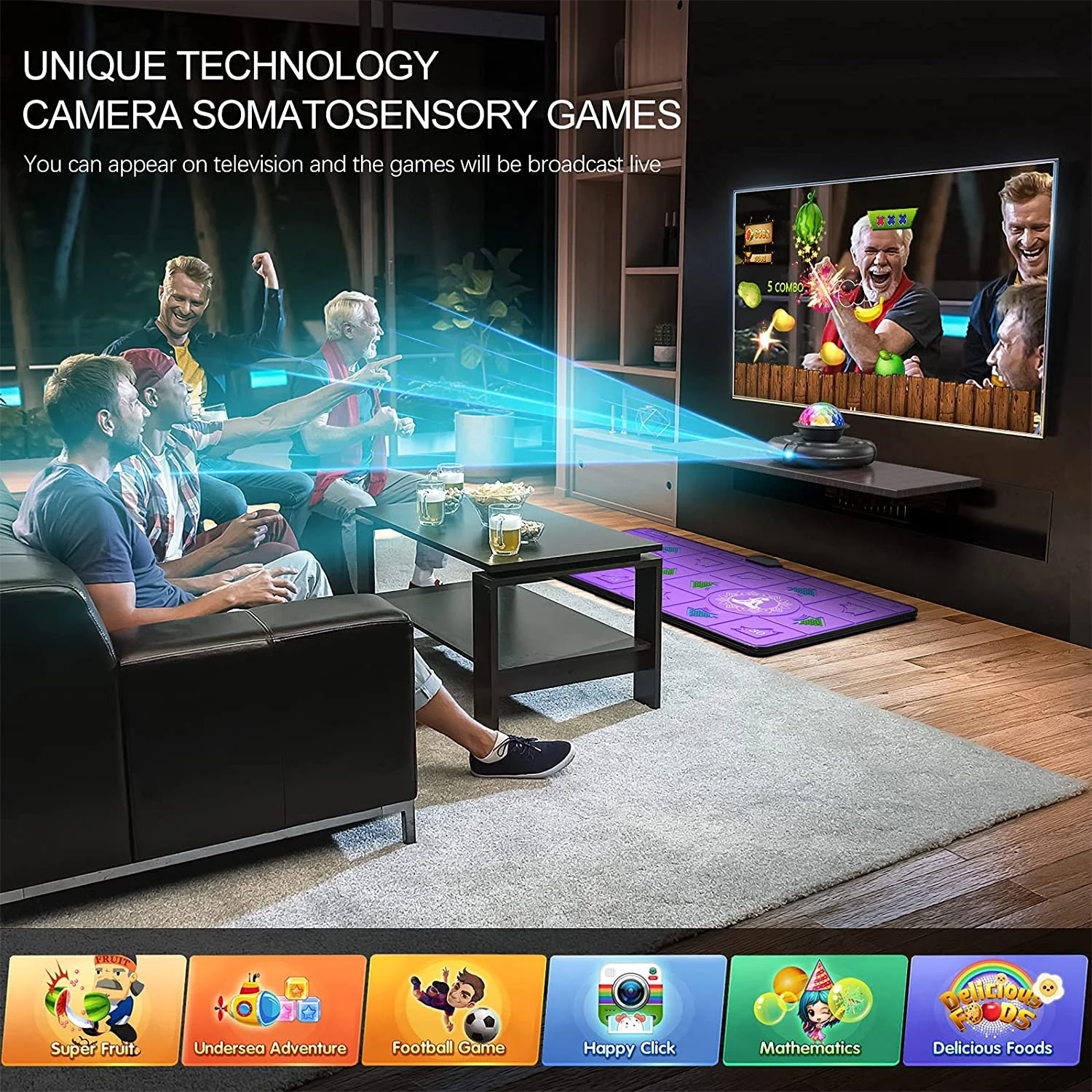Dance Mats Dance Mat Game for TV/PC Family Sports Motion Sensing Game Double User with Two Wireless Handle Controllers Non-Slip Yoga Pads dance mats