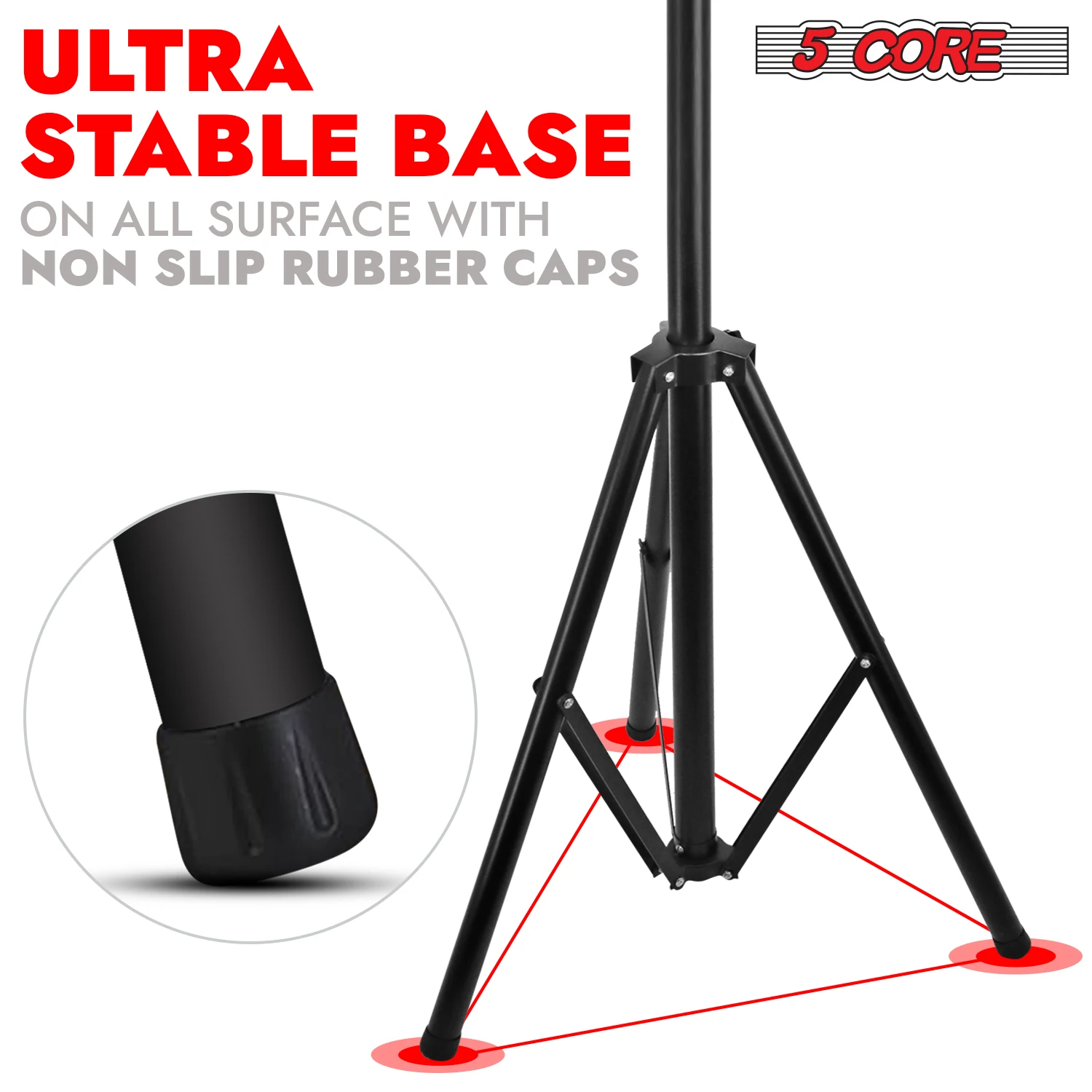 5 Core DJ Light Stand Stage Lighting Truss System Hand Crank Heavy Duty Adjustable T bar Mount Tripod LS 120 CRANK