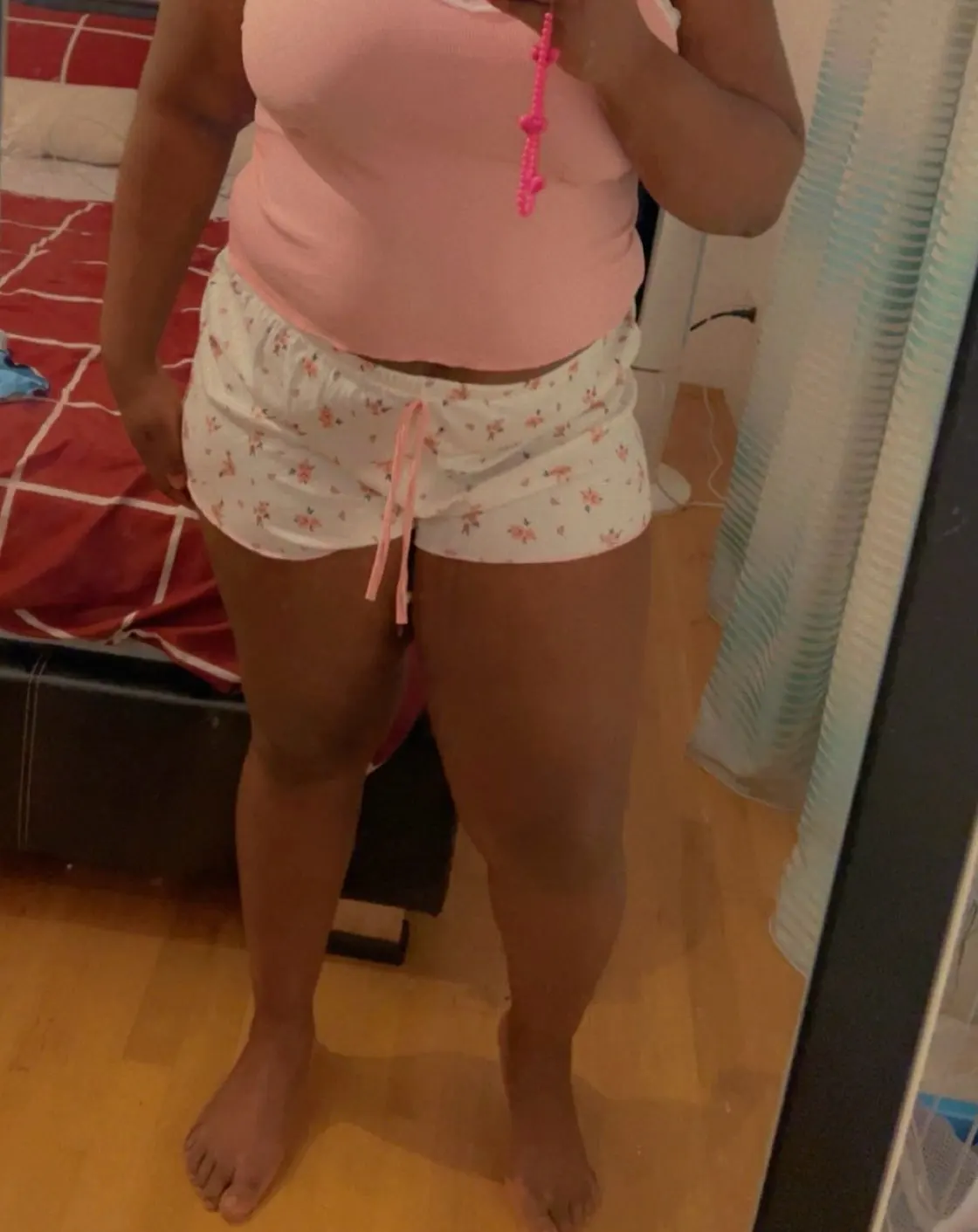 Dreamy Pink Lace V-Neck Pajama Set - Soft Summer Sleepwear photo review