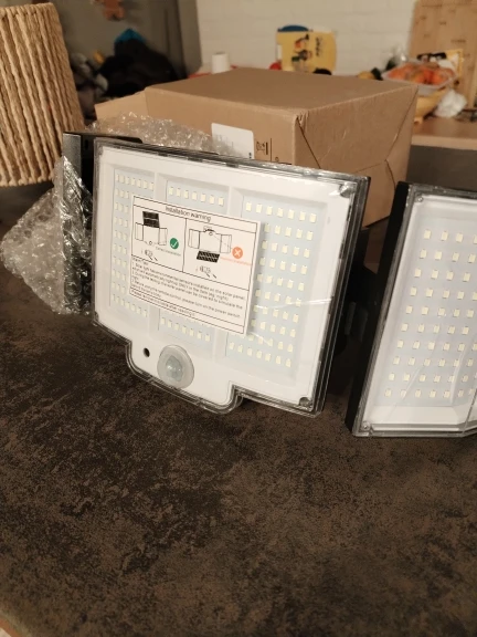 Solar Light Outdoor 328/348 LED Integrated Super Bright Motion Sensor Strong Power IP65 Waterproof 3 Working Modes Garden Wall photo review