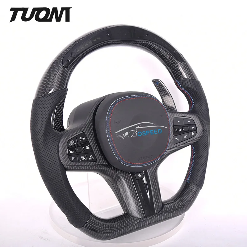 

Car Leather LED Steering Wheel For BMW F30 F35 F80 G20 G80 F34 F31 G21 G81 F10 F90 G30 F07 F11 G31 Carbon Fiber Steering Wheel