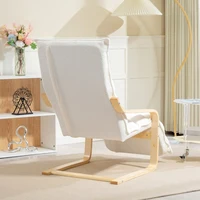 Кресло-качалка Comanlai с регулируемой подставкой для ног, флис шерпы для гостиной, кресло-качалка с подлокотниками, кресло, белый — изображение 3