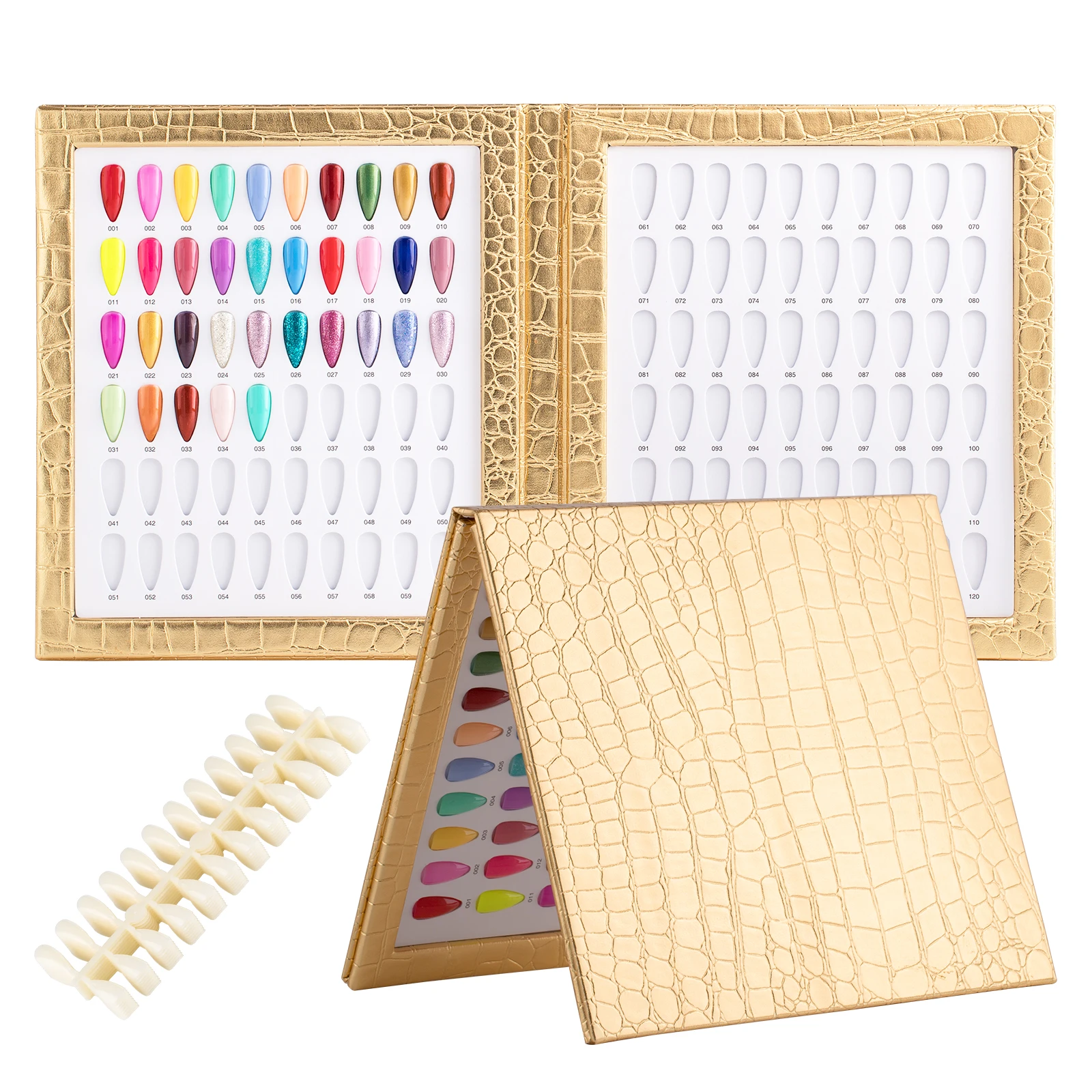 Leather Nail Polish Swatch Chart Display Book for Salon and DIY Nail Art