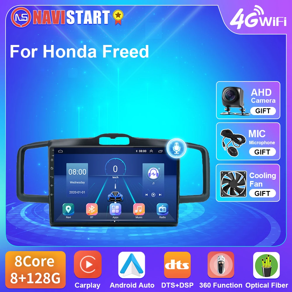 

NAVISTART T5 Android 10 For Honda Freed Spike 2008-2016 Car Radio Stereo Multimedia Carplay GPS Navigation No DVD Player 2 Din