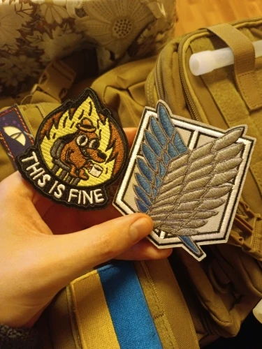 This is fine funny meme patch photo review