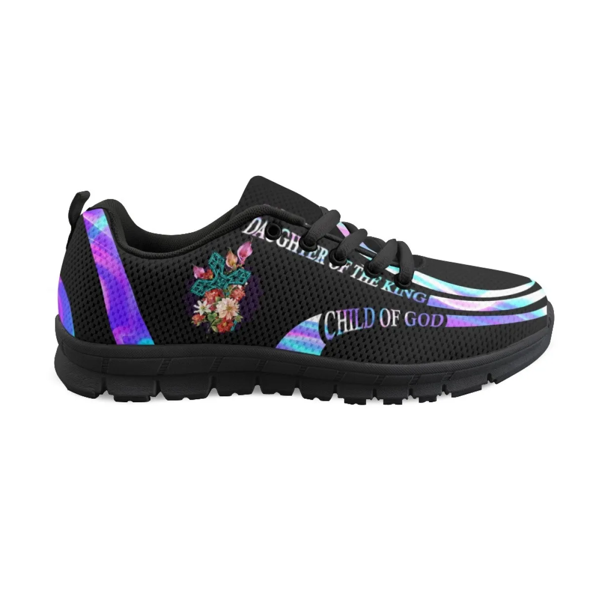 INSTANTARTS Luxury Women Sneakers Branded Ladies Casual Sneakers Faith and Love Cross Gradient Print Female Non-Slip Flat Shoes