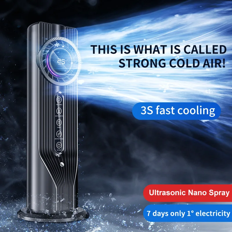 Mini-refroidisseur d'air USB : humidification par nano-pulvérisation, refroidissement par eau, refroidissement rapide, réglage multi-vitesses, portable pour le bureau 2