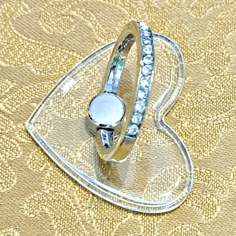 Shining Diamond Cell Phone Ring Holder Stand Transparent Finger Grip 360°Degree Rotation Smartphone Kickstand photo review