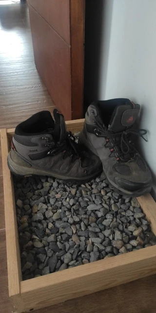 Wasserdichte Wildleder-Wanderschuhe Grau photo review