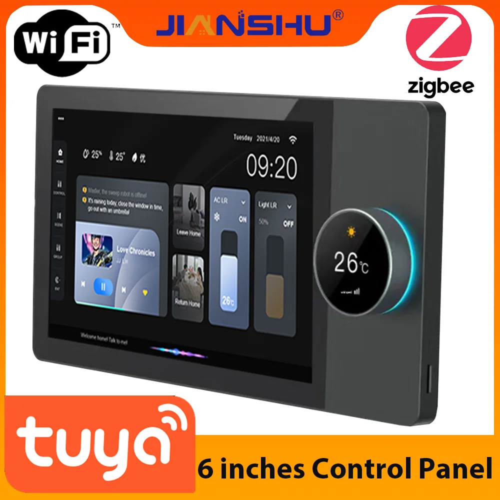 Jianshu Tuya Panel Control Wifi Zigbee Devices Tuya Zigbee Gateway Build In 6 "Nspanel Tuya Smart Home Pannello Di Controllo