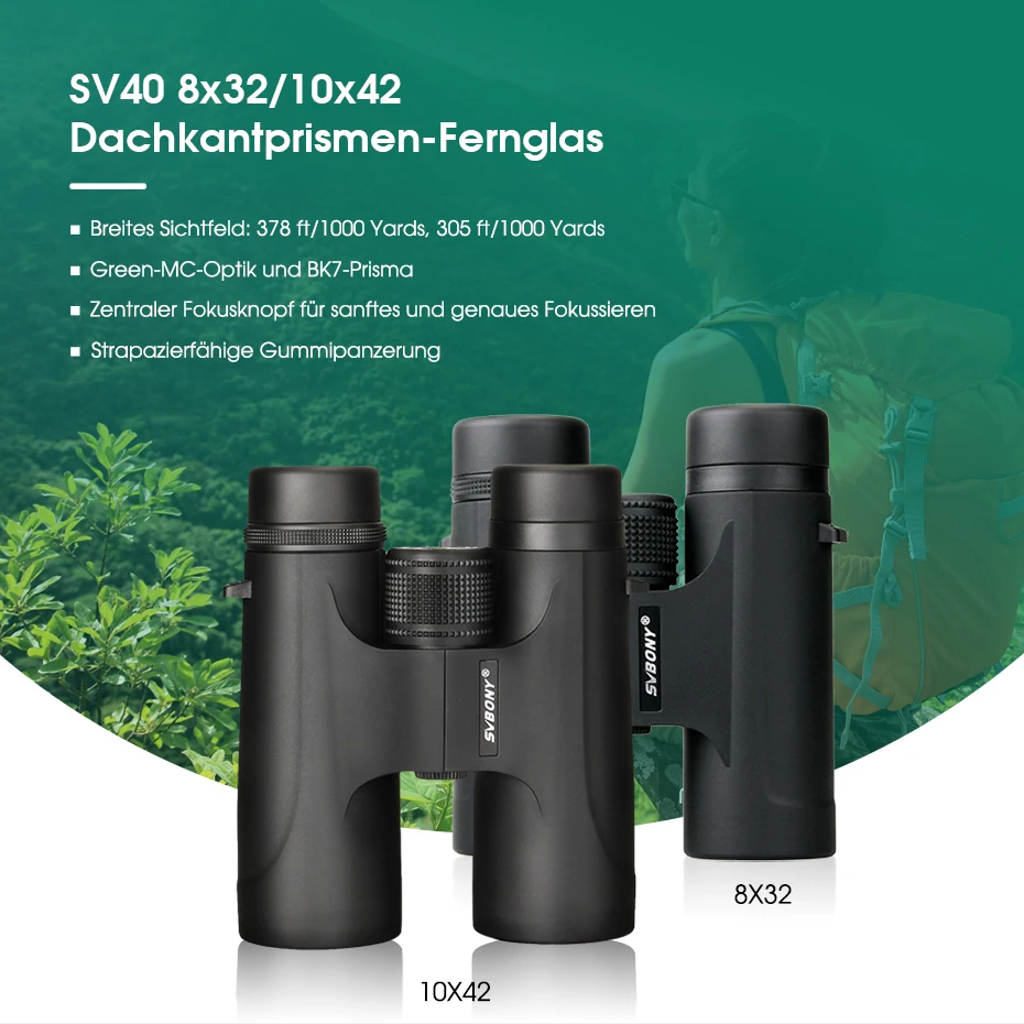 Svbony SV40 Fernglas 10X42/8X32 Teleskop Leistungsstarkes professionelles HD-Langstrecken-Campinggerät für Reisen und Überleben – Detail 10