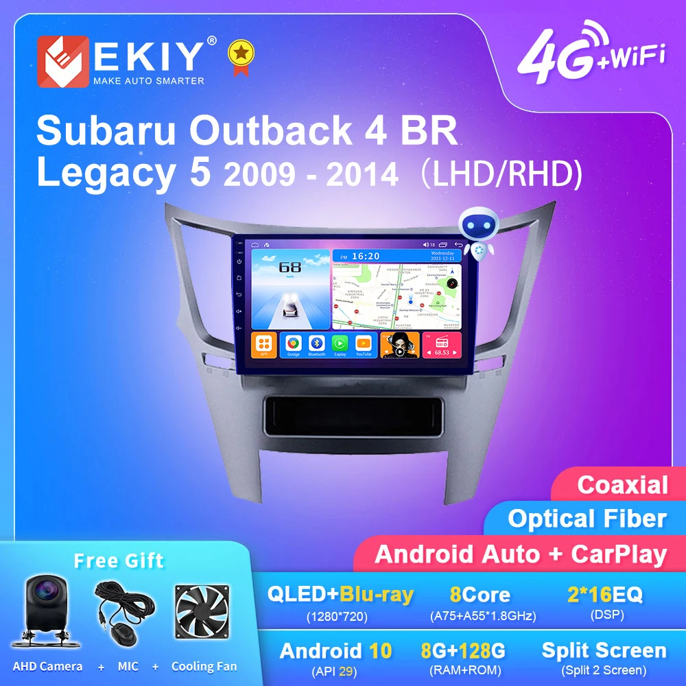 

EKIY T7 Android 10.0 For Subaru Outback 4 BR Legacy 5 2009 - 2014 Car Radio Multimedia Video Player Navigation GPS No 2din DVD