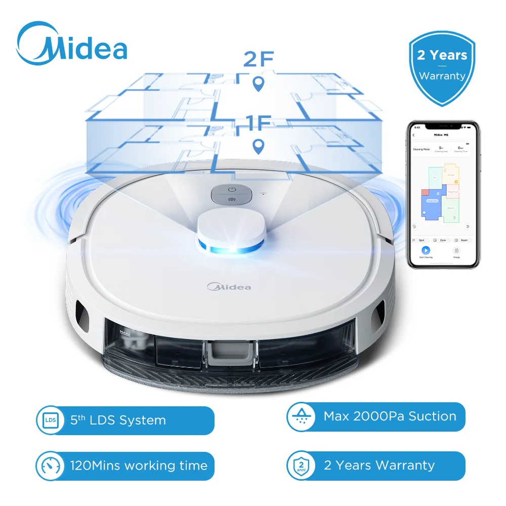 Midea M7 Robot Vacuum Cleaner Mop Water Tank Econtrol Lds Navigation