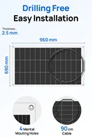 Panneau solaire monocristallin flexible ECO-WORTHY, 130 W, 12 V, avec câble de charge pour camping-cars, voitures, bateaux, batteries 12 V 5