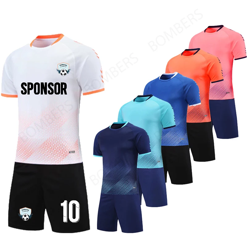 

Kids Adult Soccer Jerseys Set Boys Short Sleeve Football Training Suit Football Jersey Set Sportswear Uniforms DIY Custo