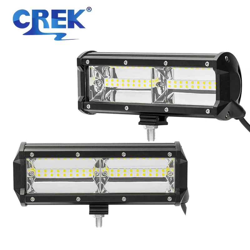 CREK 9 Inch 12V 24V IP68 Flood Beam Snowmobile LED Work Light Bar for