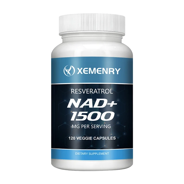 NAD+ Resveratrol - Anti-aging, Helps Boost Energy, Promotes Cell and Skin Health - 120 Capsules