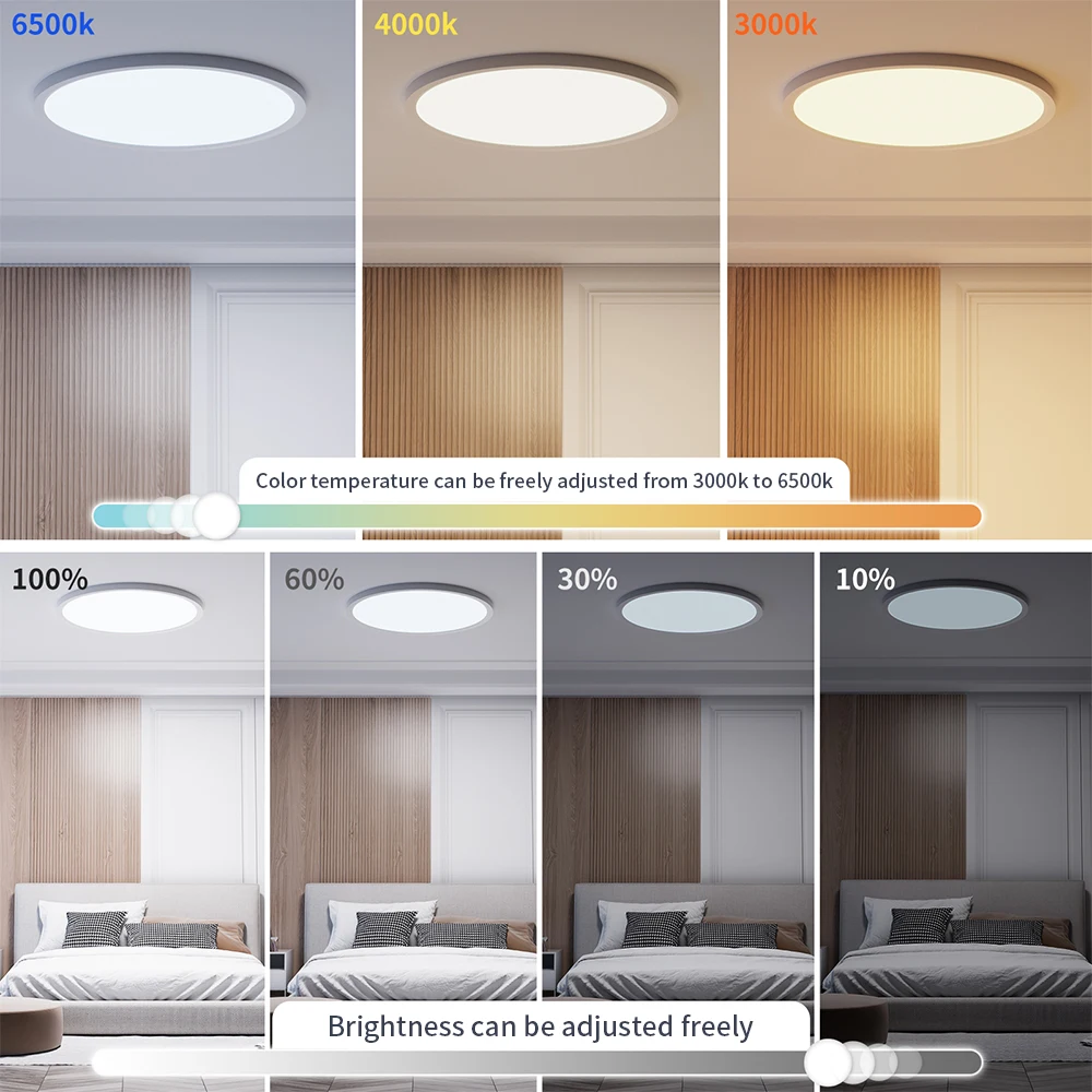 Smart LED Ceiling Light 24W IP54 Tuya Zigbee WiFi RGBCW Dimmable Ultrathin Surface Mounting Lamp Alexa Google Home Voice led light led ceiling light