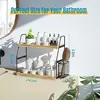 2-tier wooden countertop organizer – with basket, for bathroom/kitchen 4