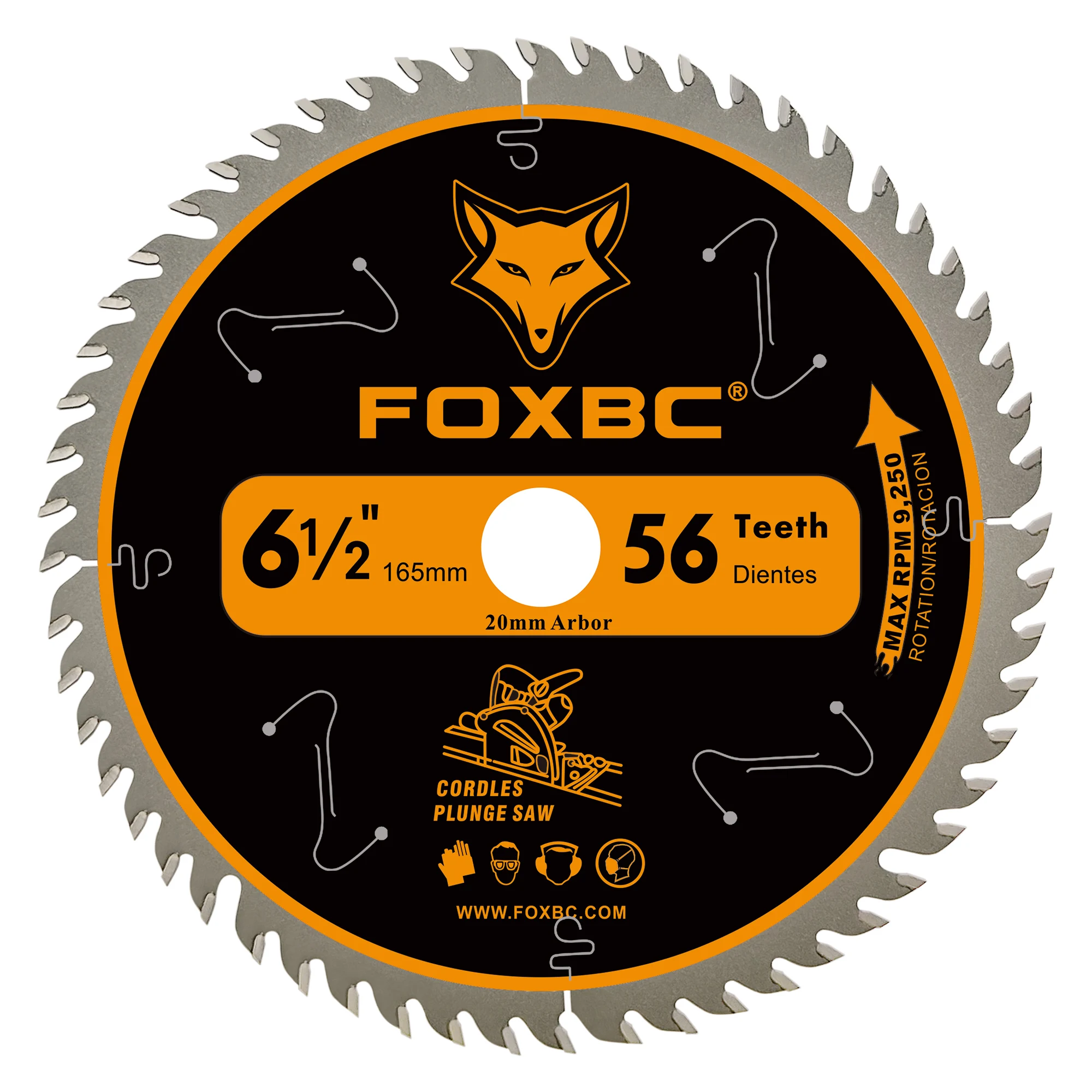 FOXBC 165 mm Hartmetall-Sägeblatt 20 mm für Makita B-07353 Wen CT1065 Ersatz für Makita B-5734 1 Stück
