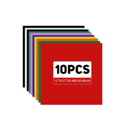 Assorted Pack of Permanent Adhesive Vinyl Sheets - 12x12 - Ideal for Crafting and Design Projects (10PCS multiplecolour)