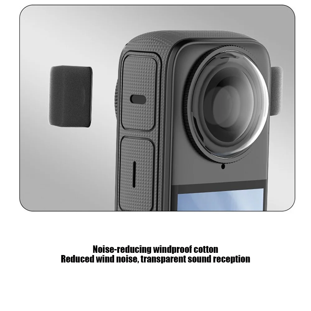 Pare-brise microphone Insta360 X4, détail de la fixation