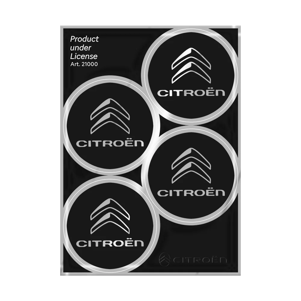 Autocollant 3D Citroën Nouveau Logo - Noir, 52 Mm, Résine Polyuréthane - Produit Officiel Fabriqué En Italie